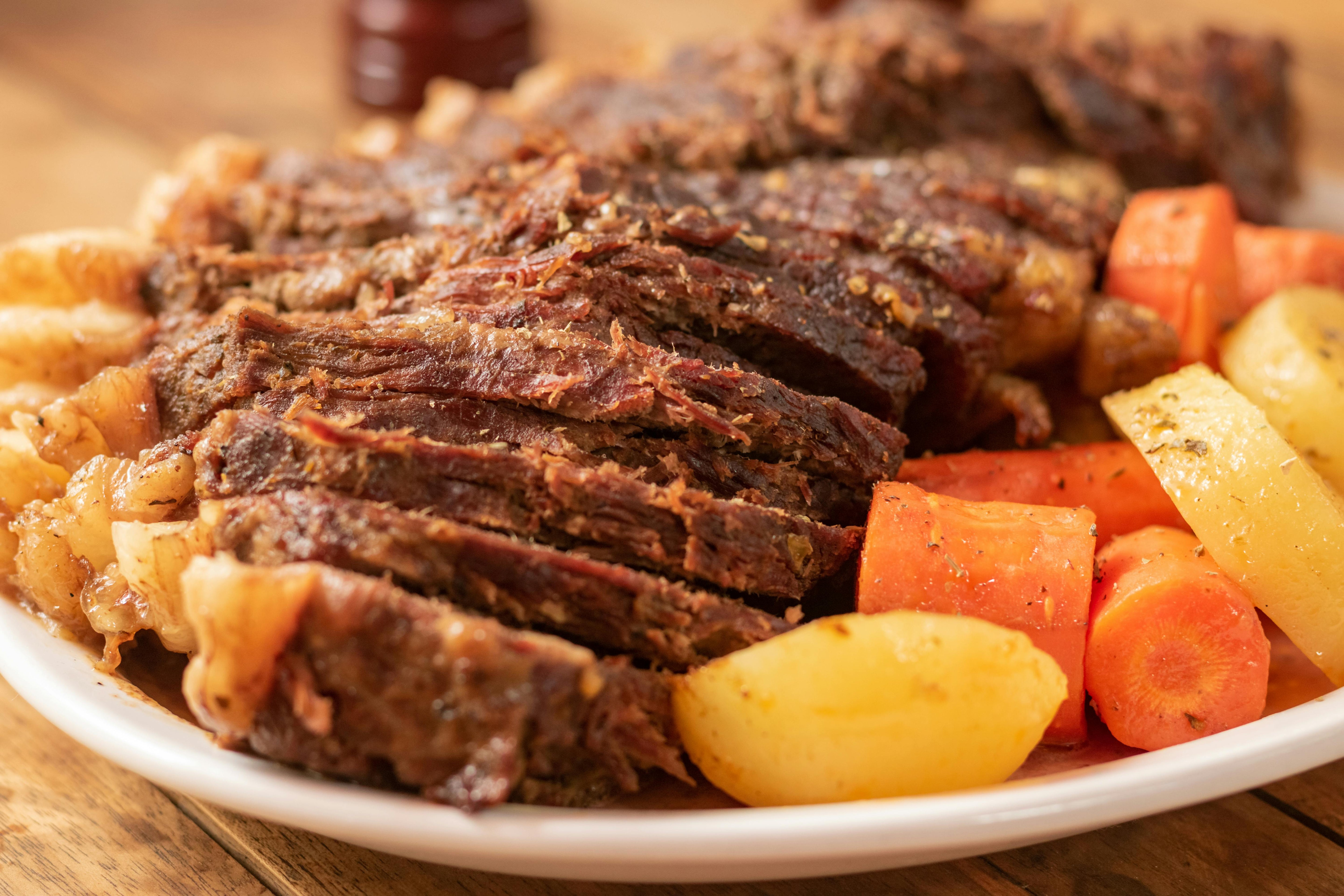 Smoke Beef Chuck Roast with Spritzed Veggies